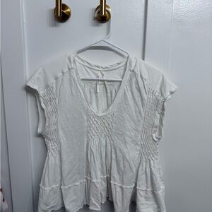 Anthropologie Peplum White Top